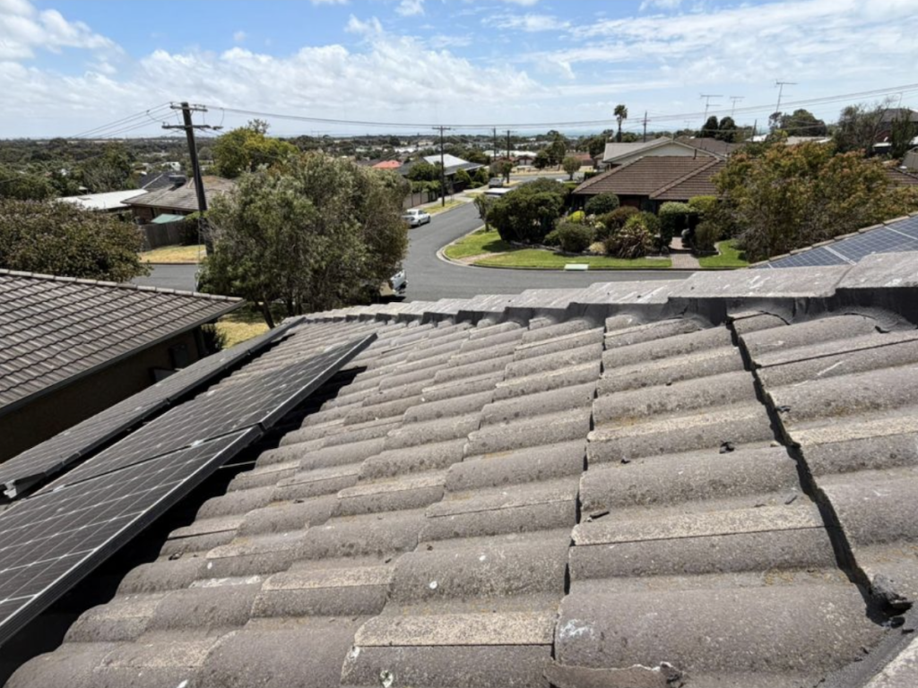 Ridge cap repointing work example 1C by Barnes Family Roof Plumbing